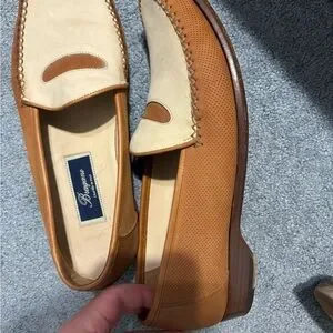 Bally Men’s Tan and Cream Oxford Shoes F Vintage Bally Zack Tan & Brown Boat Shoes Mens 9.5 D Made  main image 3